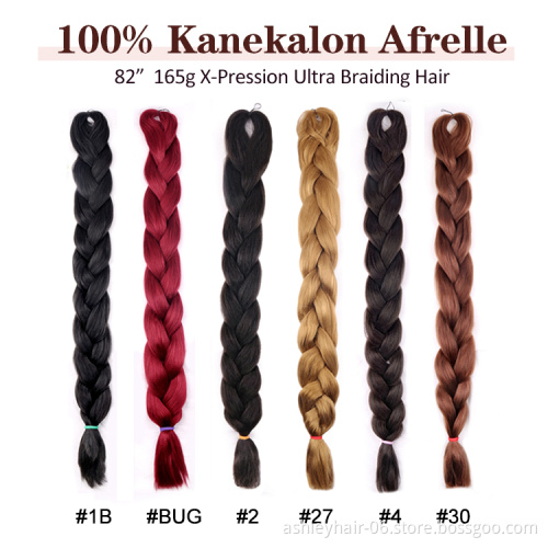 100% Kanekalon 82 Inch 165G Ultra Braids Synthetic Afrelle Ultra Braid Fiber Synthetic Japanese Kanekalon Synthetic Braiding Hai
